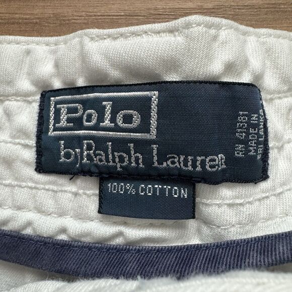 VTG Polo Ralph Lauren Cargo Shorts Mens 40 White Cotton Classic Fit Casual - Picture 3 of 9